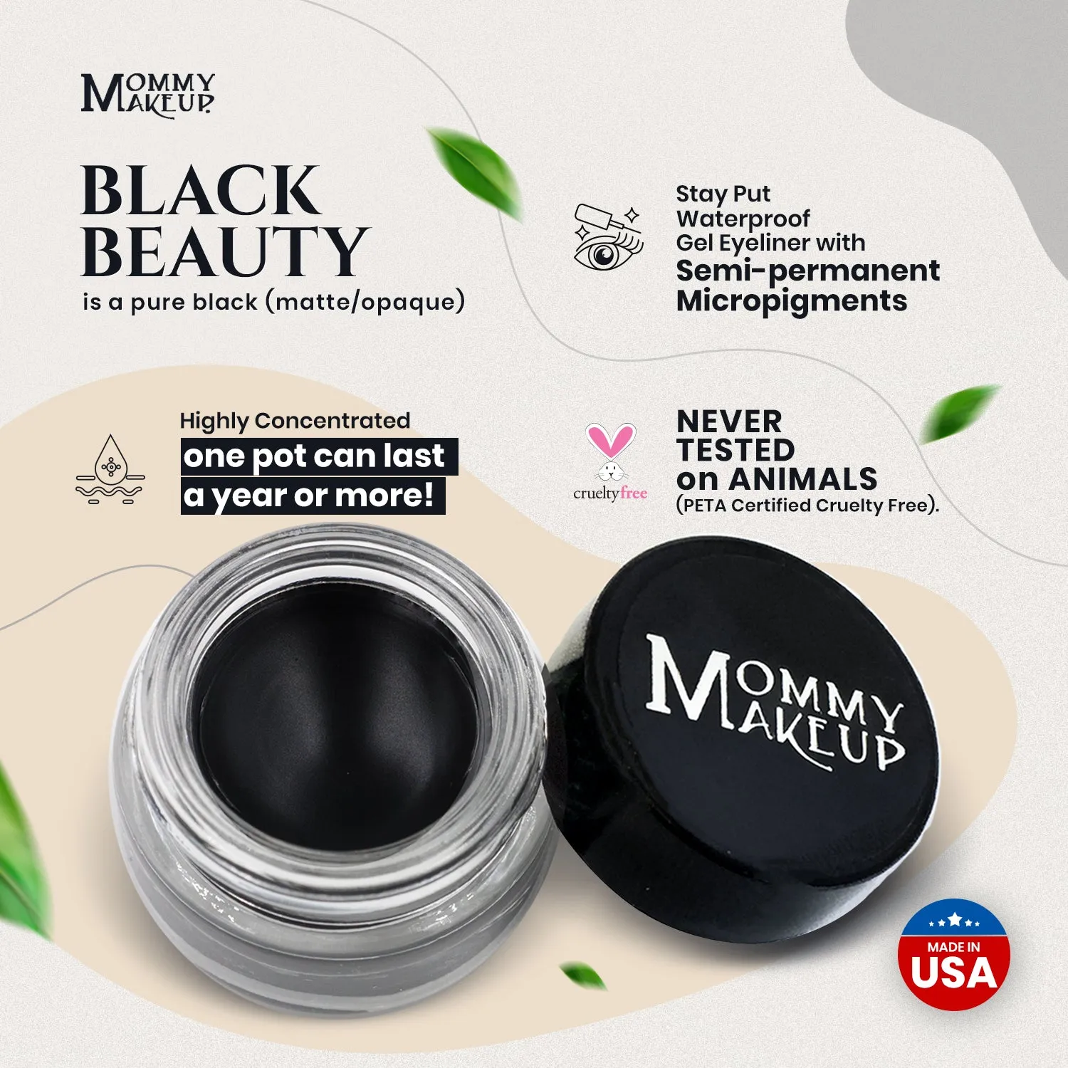 Stay Put Waterproof Gel Eyeliner w/ Micropigments - Black Beauty