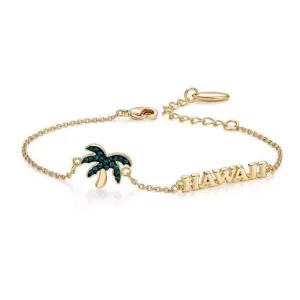 Summer Coconut Palm Hawaiian Style Bracelet with Diamond