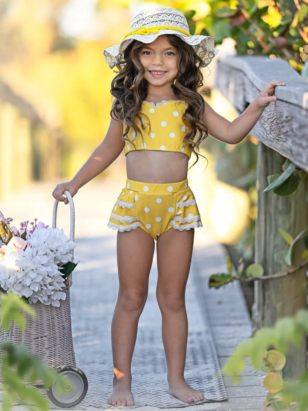 Sunny Dots Lace-Trim Two-Piece Swimsuit