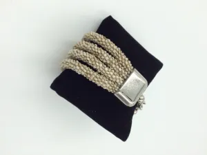 Suzie Blue Four Strand Taupe Bracelet