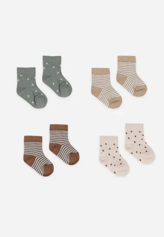 The Jacquard Knit Printed Socks (4 pack) by Quincy Mae - BABY