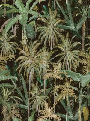 THE JUNGLE Anthracite Wallpaper