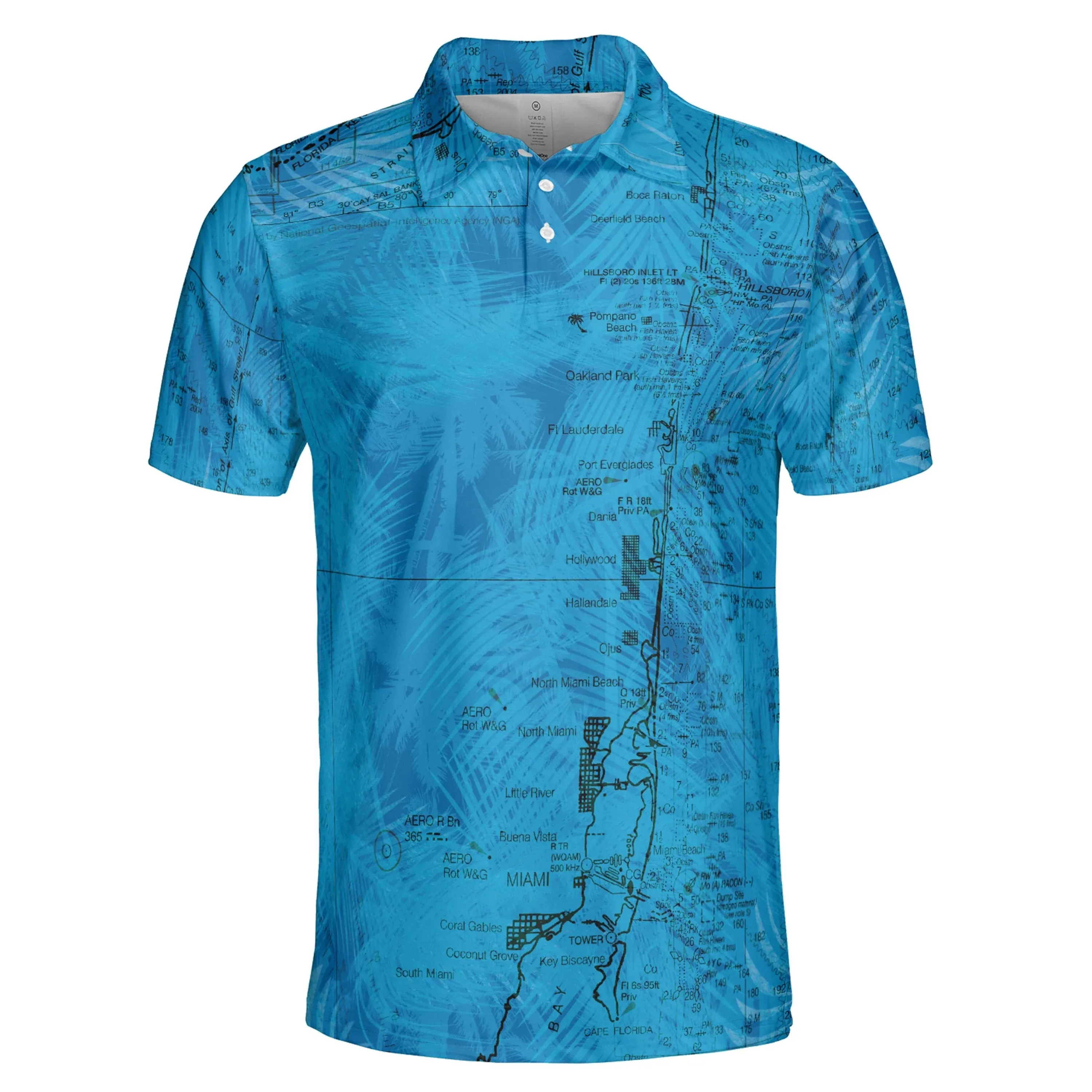 The Pompano Beach Blue Palms Polo Shirt