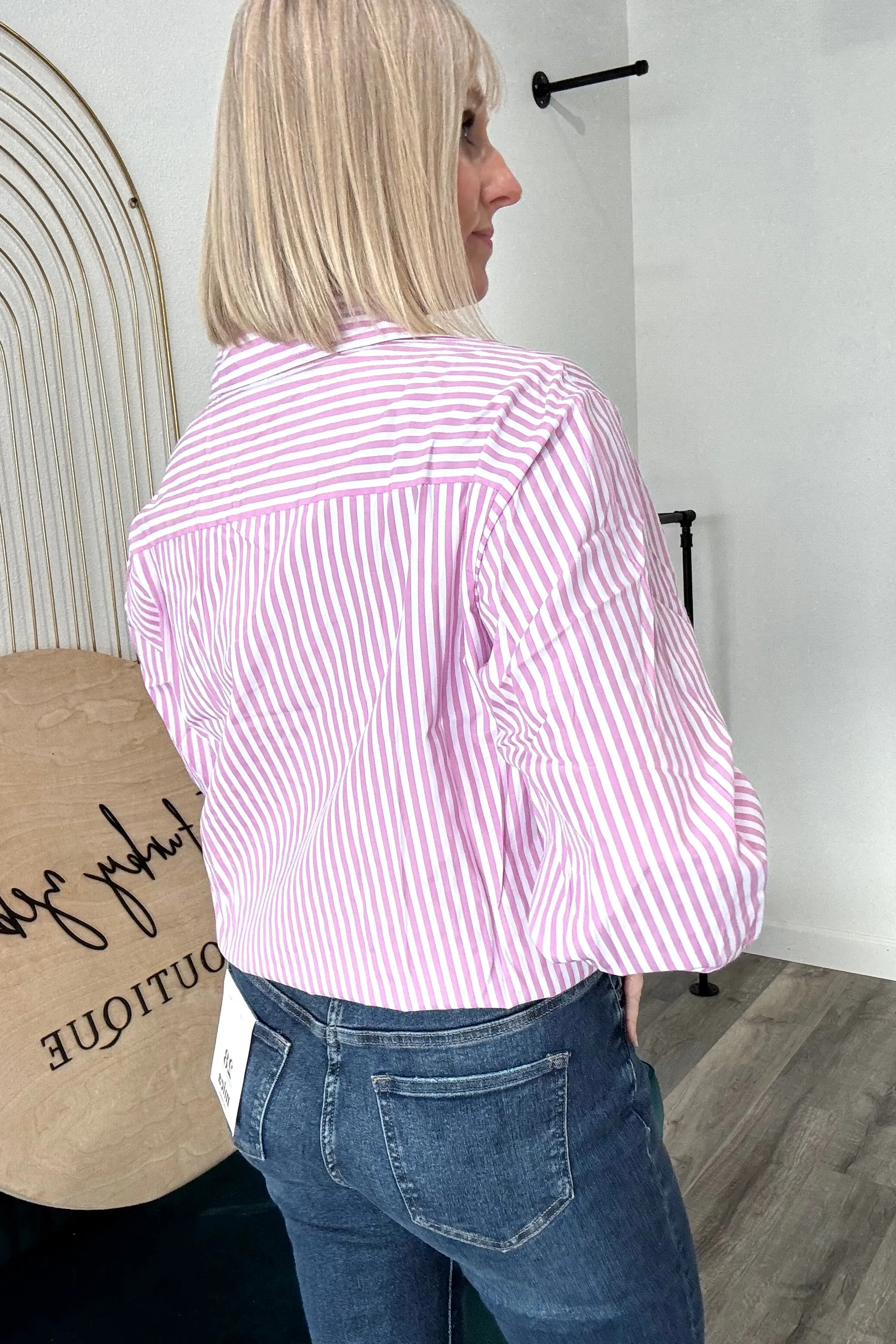 Tina Striped Button Up Long Sleeve