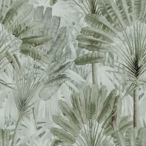 TRAVELLER'S PALM Neutral Wallpaper