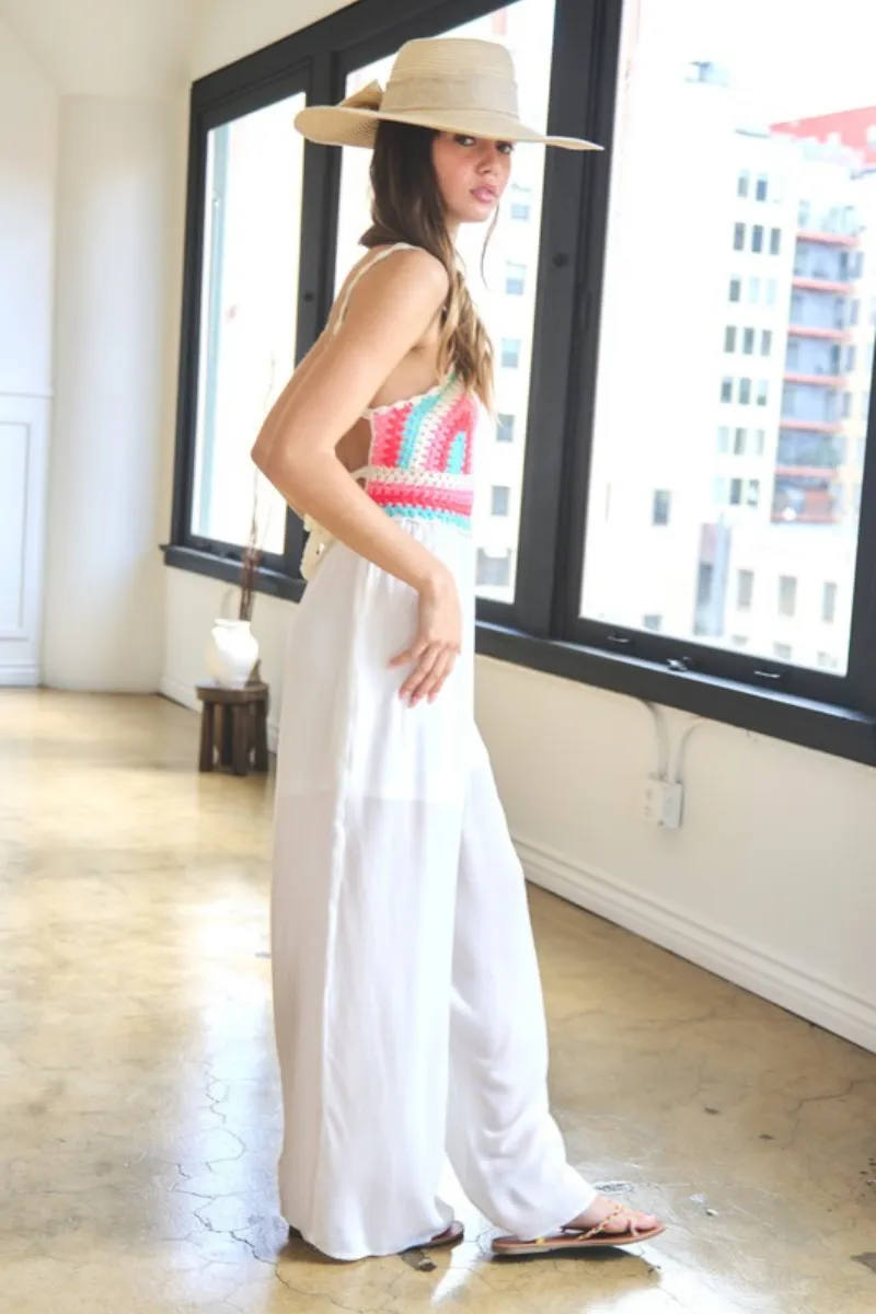 Tropical Crochet Top Jumpsuit