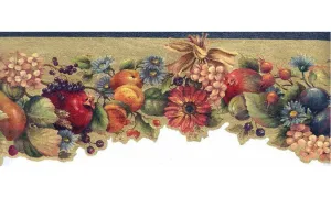 Tropical Fruits on Brown Mesh OS1120B Wallpaper Border