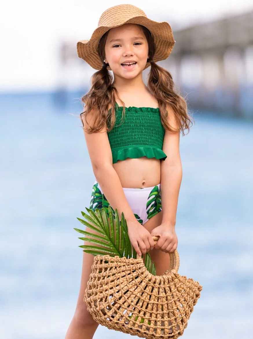 Tropical Oasis Smocked Two-Piece Swimsuit