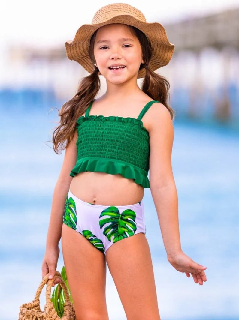 Tropical Oasis Smocked Two-Piece Swimsuit