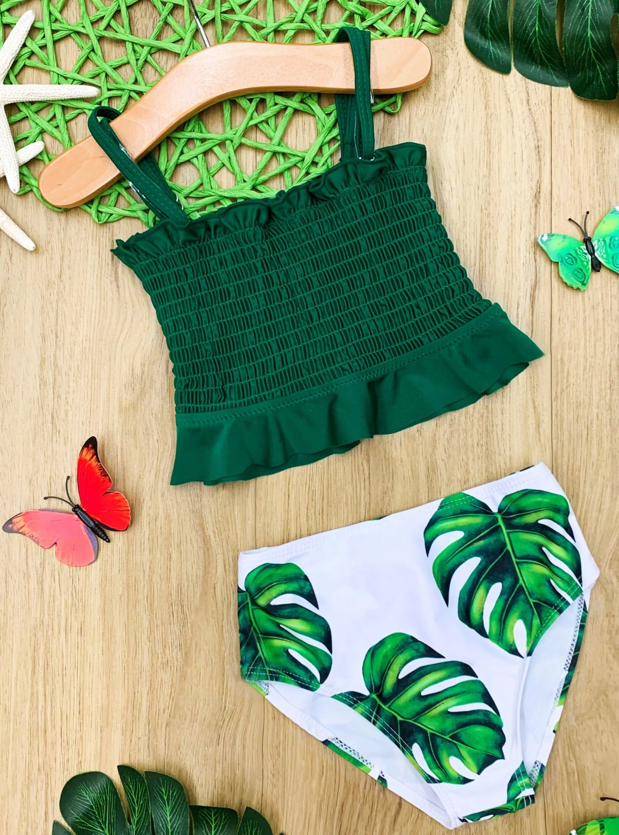 Tropical Oasis Smocked Two-Piece Swimsuit