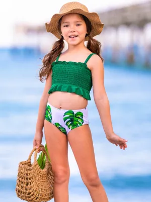 Tropical Oasis Smocked Two-Piece Swimsuit