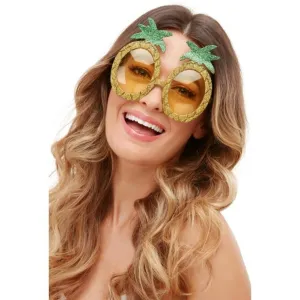 Tropical Pineapple Glitter Glasses