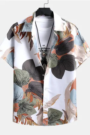 Tropical Print Button Up Shirt