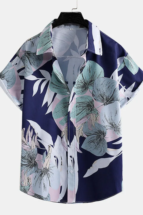Tropical Print Button Up Shirt
