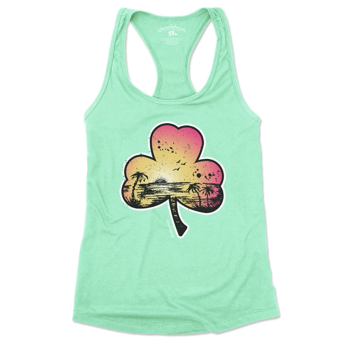 Tropical Shamrock Ladies Tank Top (5 Colors)