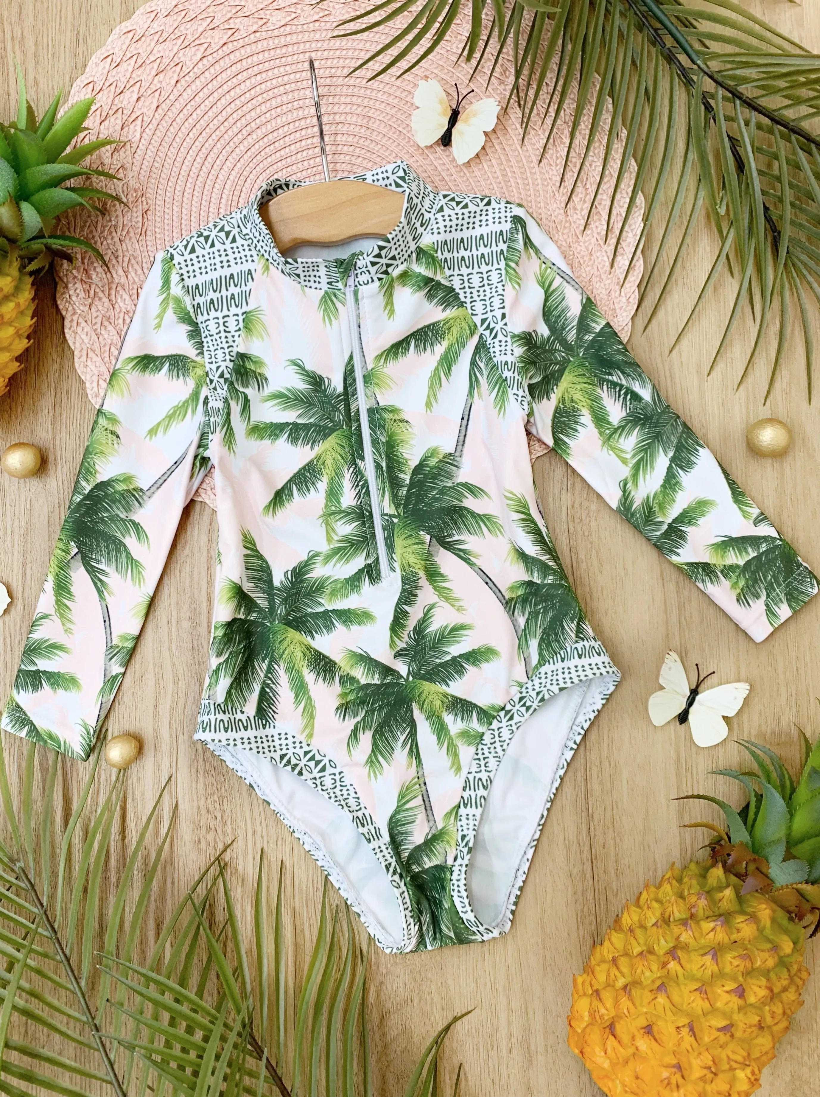 Tropical Waves Rash Guard Swimsuit
