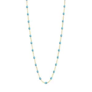 TURQUOISE GIGI CLASSIC NECKLACE 24 INCH- 18K YELLOW GOLD