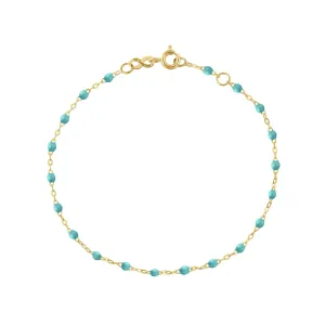 TURQUOISE GREEN GIGI CLASSIC BRACELET- 18K YELLOW GOLD