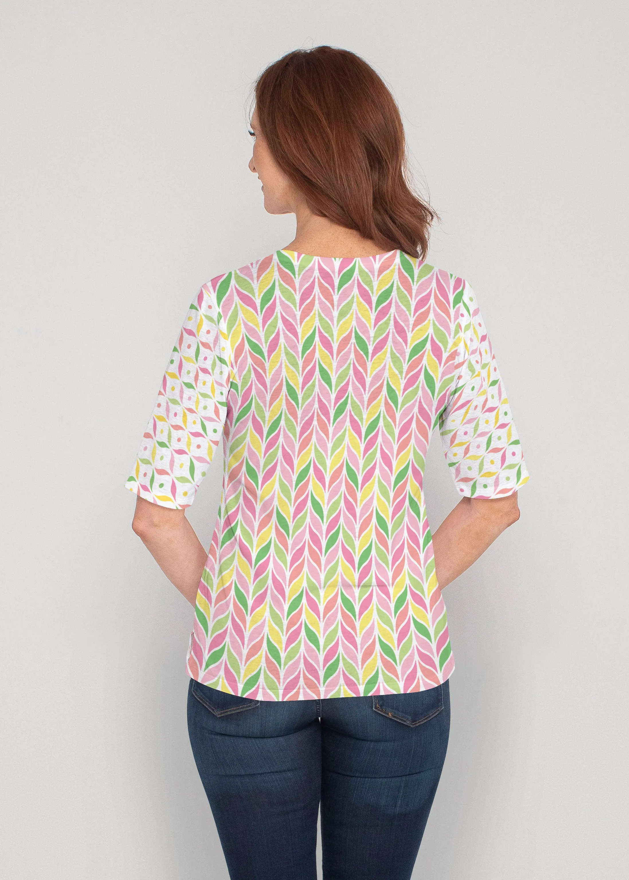 Tutti Fruitti (8036) ~ Signature Elbow Sleeve V-Neck Top