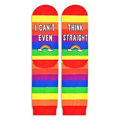 Unisex Rainbow Socks, Pride Socks for Women Men, Lgbtq Socks, Funny Colorful Striped Socks, Lesbian Gifts Gay Gifts, Lgbtq Gifts Pride Gifts