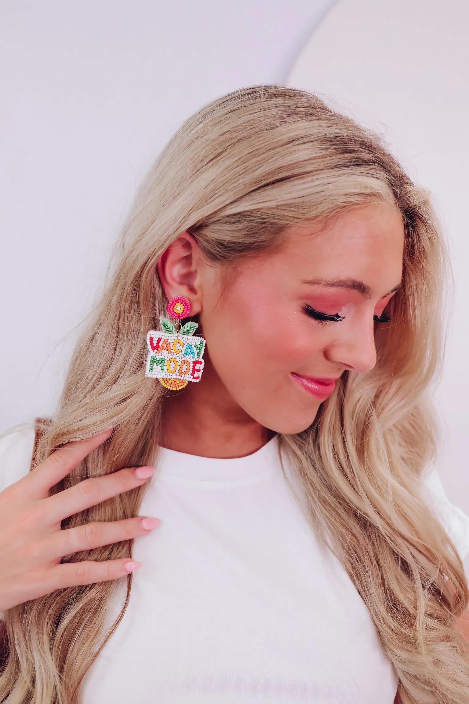 Vacay Mode Seed Bead Dangle Earrings