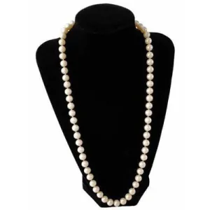 Vintage Imitation Pearls 8-9 MM Single Strand 24" 1940S Candlelight