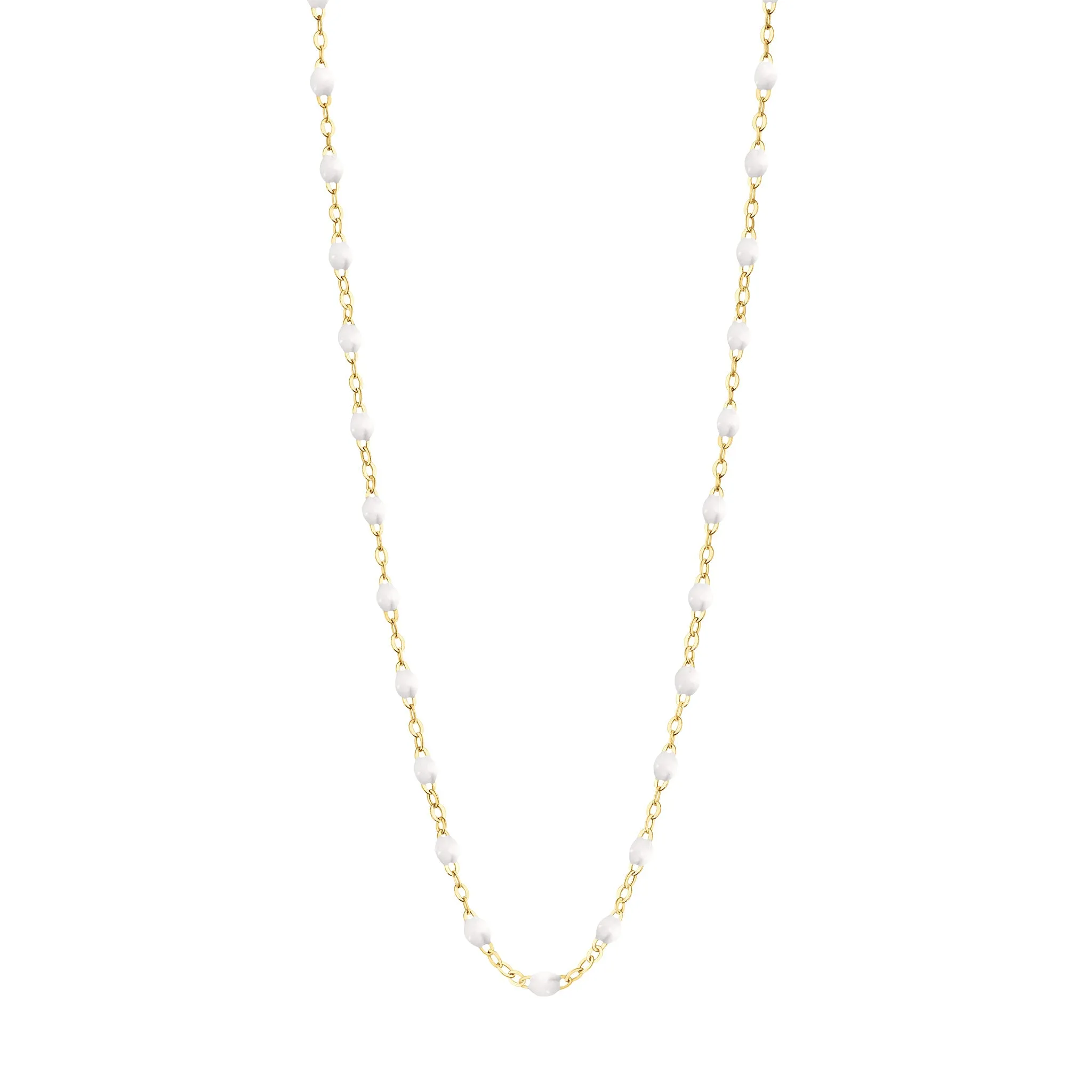 WHITE GIGI CLASSIC NECKLACE 18 INCH-18K YELLOW GOLD