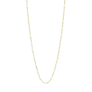 WHITE GIGI CLASSIC NECKLACE 18 INCH-18K YELLOW GOLD