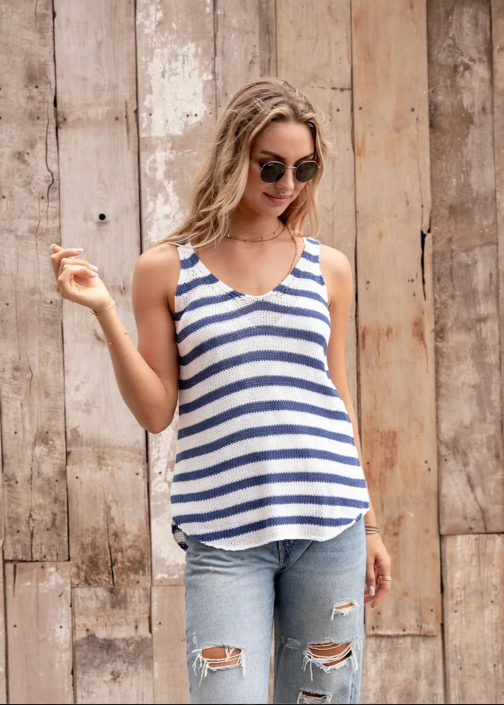 Wooden Ships Willow Striped Tank