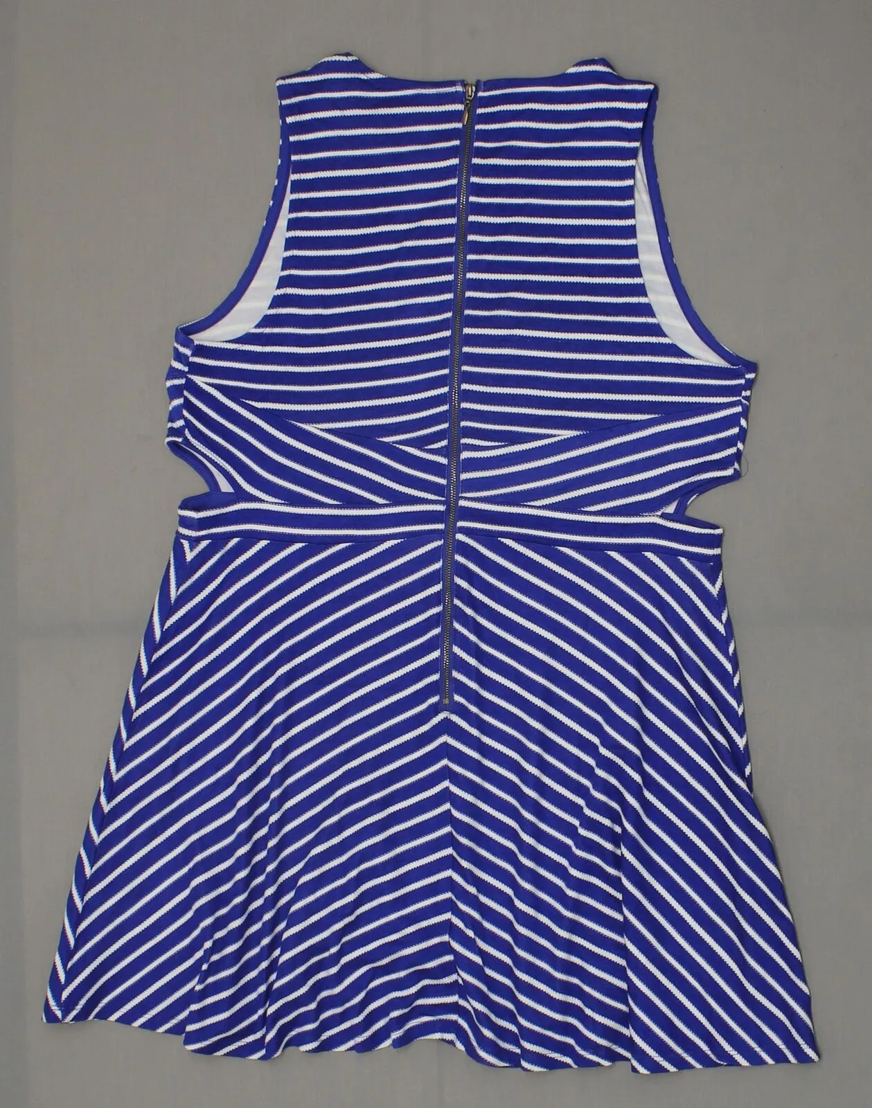Xhilaration Women's Striped Sleeveless Cut Out Fit and Flare Dress