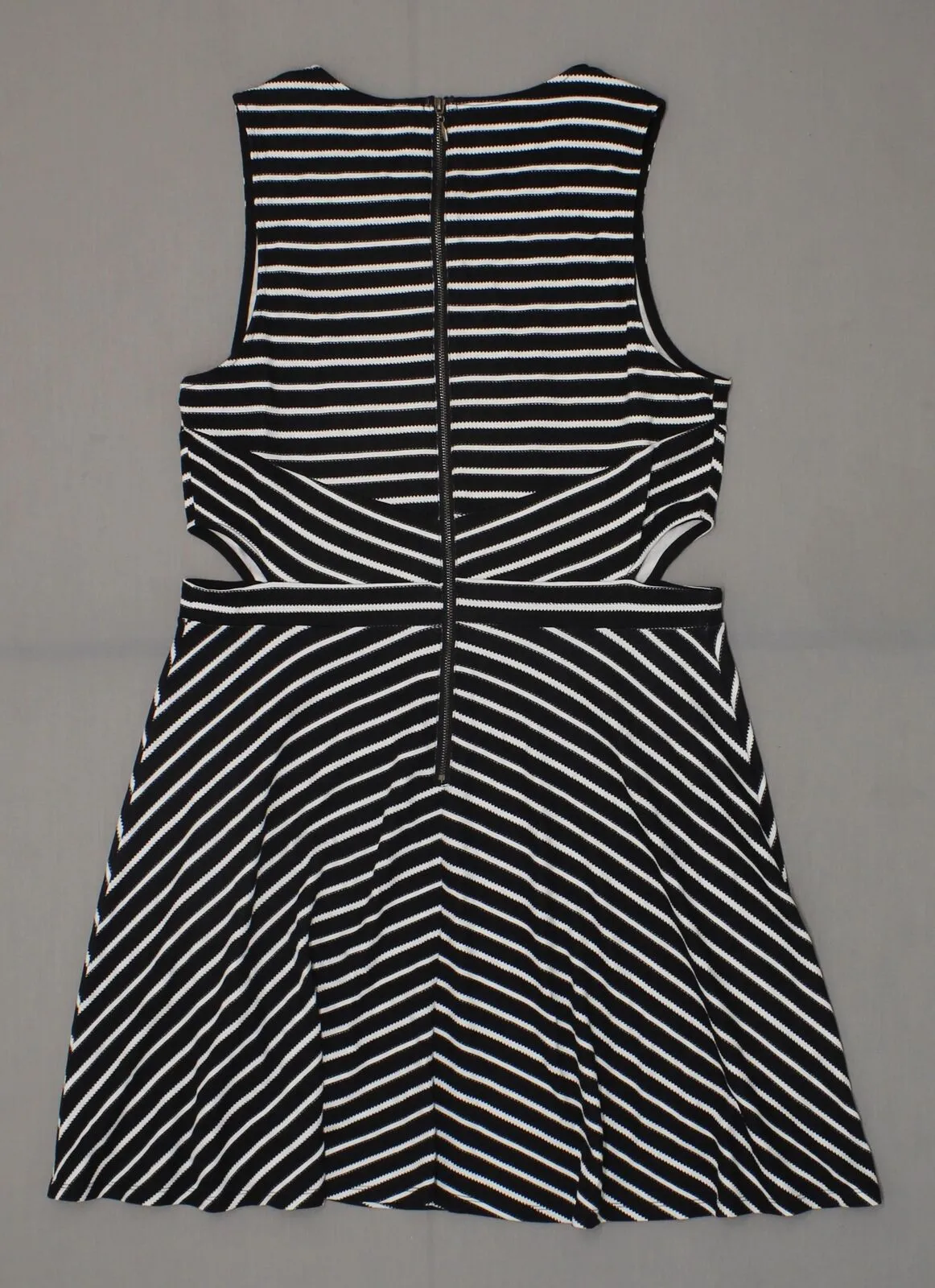 Xhilaration Women's Striped Sleeveless Cut Out Fit and Flare Dress