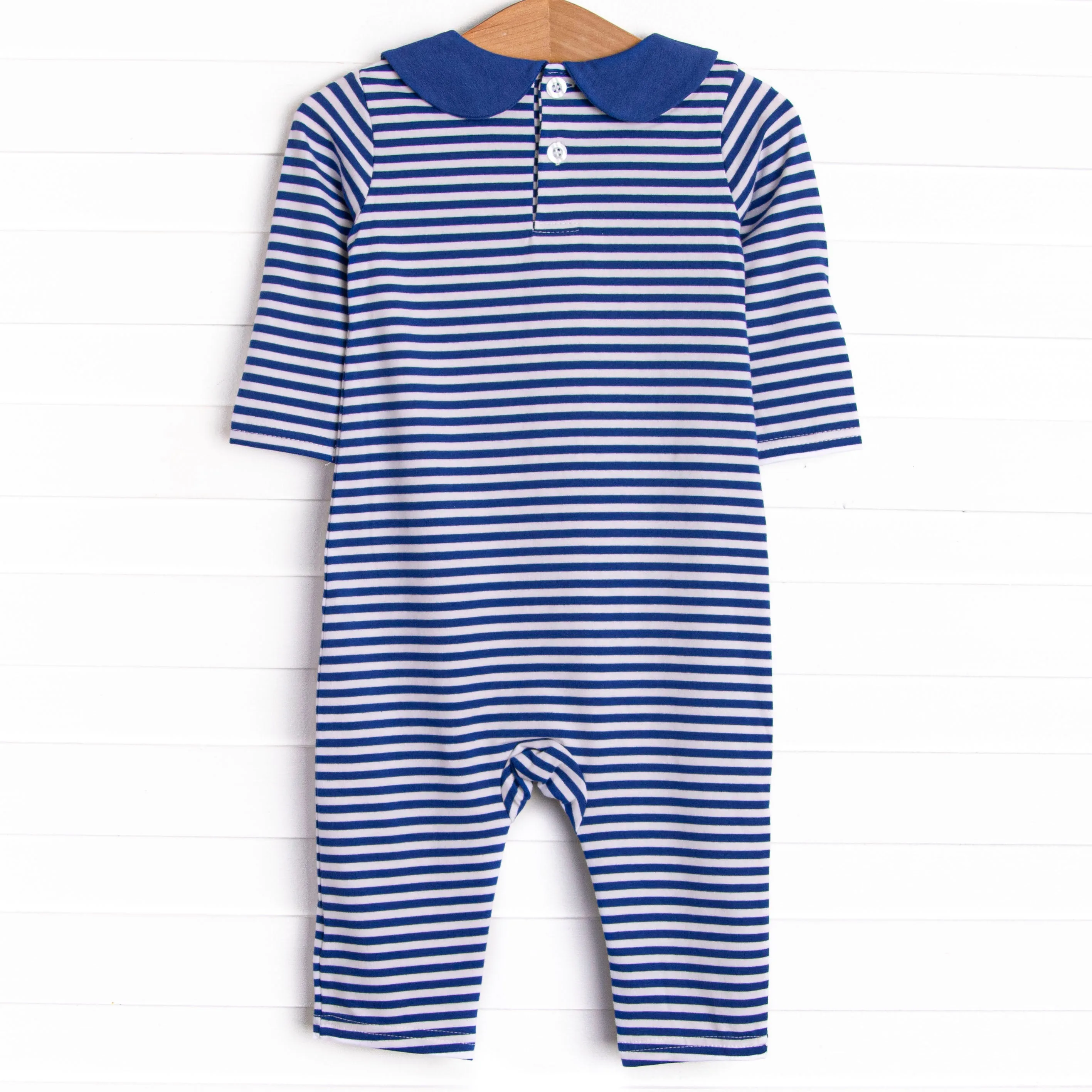 Zoo Pals Applique Romper, Royal Blue
